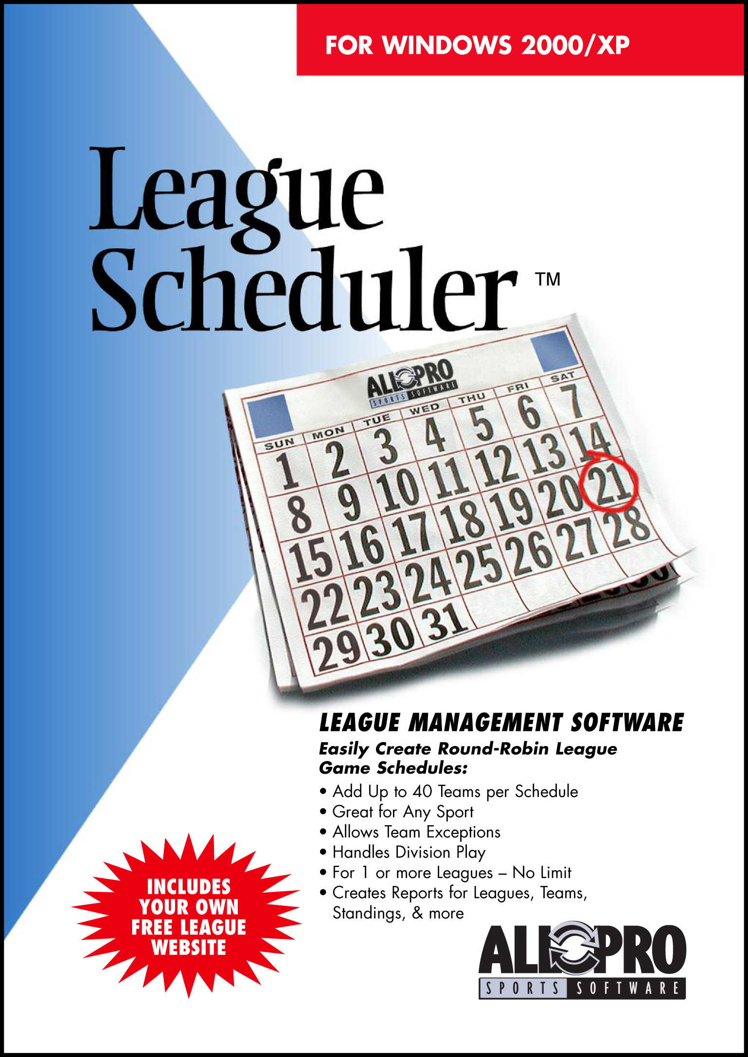Screenshot for League Scheduler 6.0