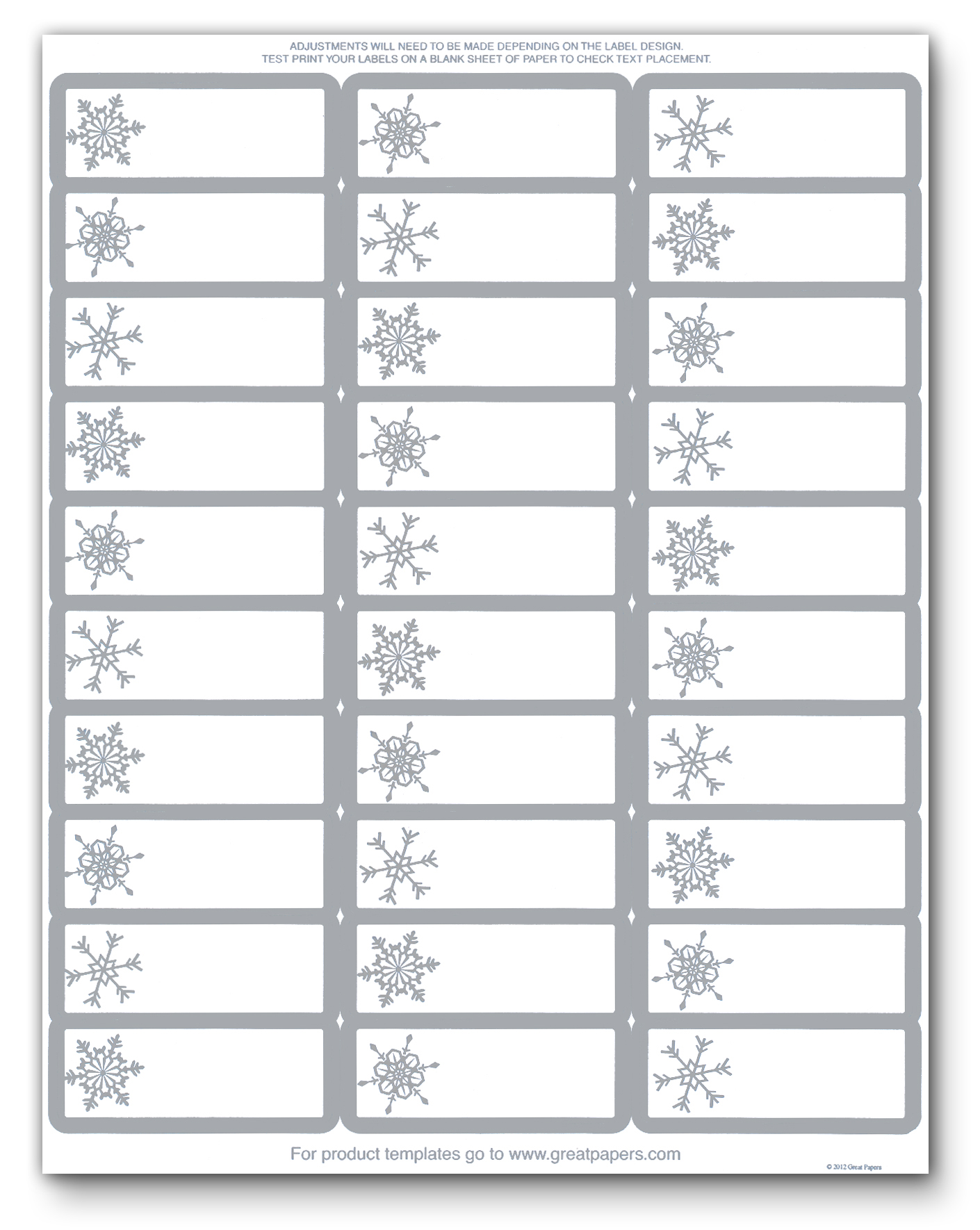 printable-holiday-address-labels-foil-silver-snowflakes-ebay